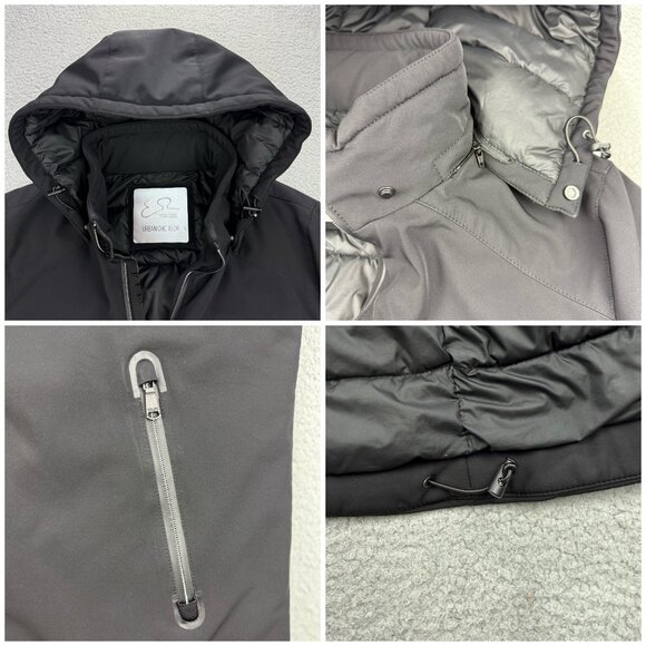 Yes Zee Coat Womens Extra Large XL Black Down Puffer Jacket Parka Hooded Winter - Picture 6 of 12